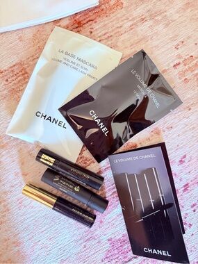 CHANEL, YSL, Estee Lauder Lash Primer & Mascara Sample Set - Black & White